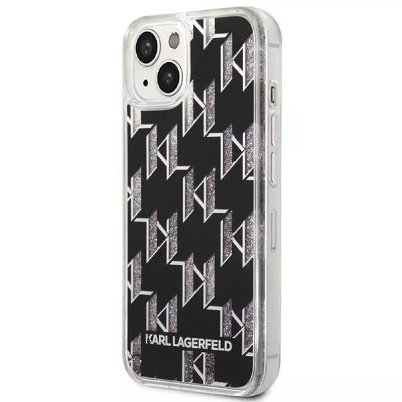 Karl Lagerfeld KLHCP14MLMNMK iPhone 14 Plus 6.7 capa rígida preto / preto Liquid Glitter Monogram