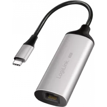 Adaptador USB-C para RJ45 Gigabit Ethernet LOGILINK UA0456 — USB 3.2 Gen 1 (5 Gbit/s) macho para RJ45 fêmea