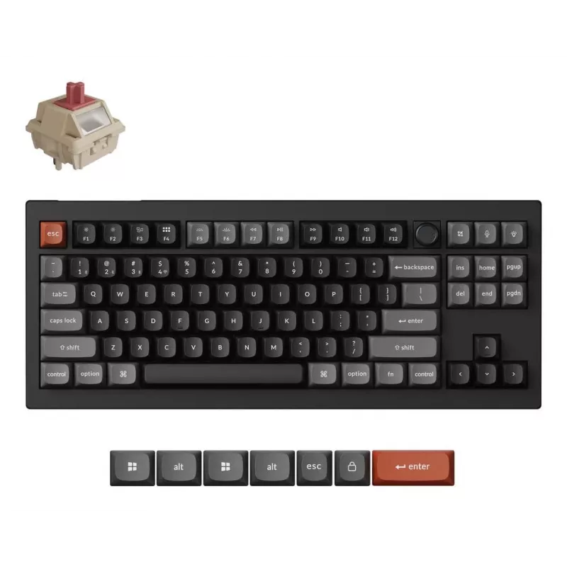 Teclado mecânico Keychron V3 Ultra 8K – QWERTY, Bluetooth e cabo, RGB, preto