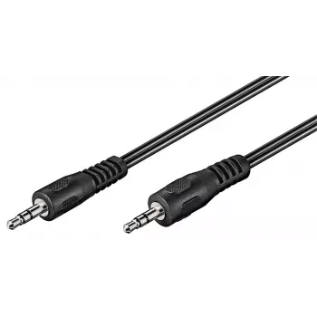 Cabo de ligação jack 3,5 mm Goobay Wentronic, preto, 2,5 m – ficha jack 3,5 mm (3 polos, estéreo) > ficha jack 3,5 mm (3 polos, estéreo) (50449)
