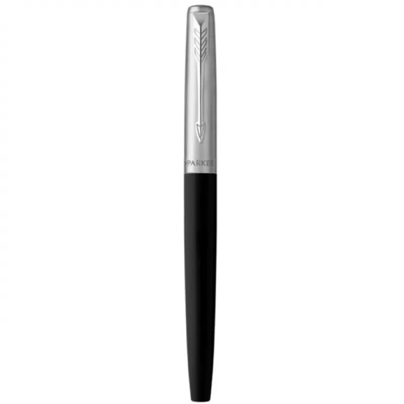 Caneta de tinta permanente Parker 2096430 preto aço inoxidável
