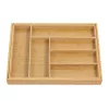 Organizador de gaveta de talheres GreenBlue GB379, bandeja em bambu com compartimentos, superfície natural