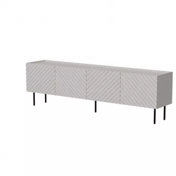 Móvel de TV Cama LUCCA 4D 200x40x59 cm, acabamento cashmere, tampo em aglomerado cinzento