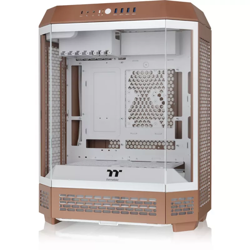 Caixa Thermaltake The Tower 600 CA-1Z1-00MUWN-00 Midi Tower ATX, vidro temperado, 2 ventoinhas de 140 mm, suporte para unidades de 3,5/2,5 polegadas, Mocha Mousse