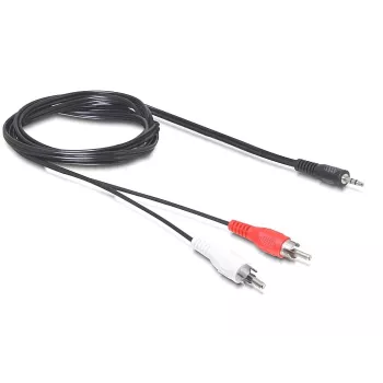 Cabo de áudio DeLOCK 84000 1,5 m 2xRCA 3,5 mm preto