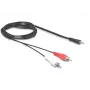 Cabo de áudio DeLOCK 84000 1,5 m 2xRCA 3,5 mm preto