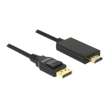 Adaptador de cabo de vídeo DeLOCK 85318 DisplayPort para HDMI 3m preto