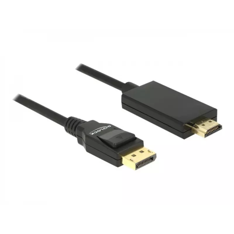 Adaptador de cabo de vídeo DeLOCK 85318 DisplayPort para HDMI 3m preto