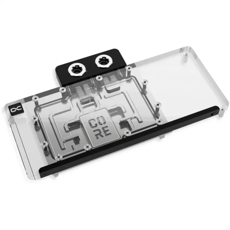 Bloco de refrigeração Alphacool Core RX 9070 XT Mercury transparente cromado com backplate