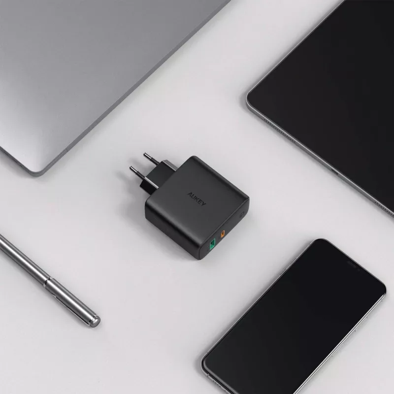 Carregador de parede PA-D3 2xUSB Power Delivery (1xUSB+1xUSB C) 5,4A 60W Dynamic Detect