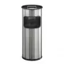 Durable 337323 caixote do lixo com cinzeiro, 17 l, redondo, aço inoxidável