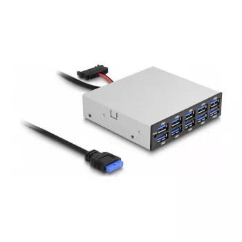 DeLOCK 64208 Hub USB com pin header 19 pinos 5000 Mbit/s preto cinzento