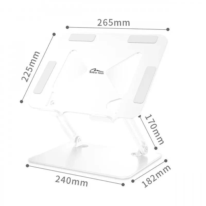 Suporte para portátil MEDIA-TECH – suporte para portátil MT2661W (branco)