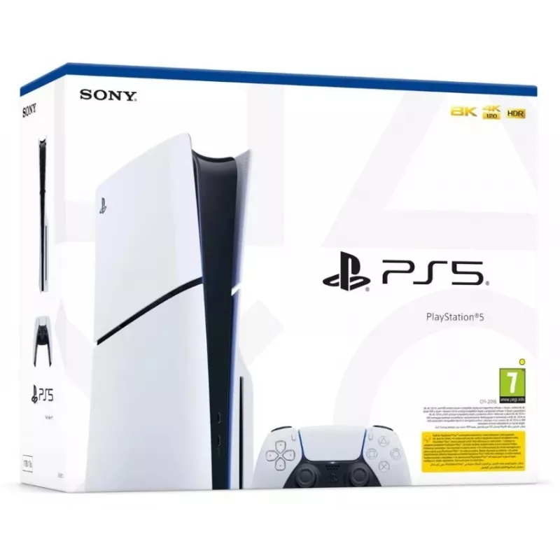 Consola de jogos Sony PlayStation 5 E Chassis Standard Disc Edition – 1 TB SSD, AMD Ryzen Zen 2 3,5 GHz, 16 GB, GDDR6, Bluetooth 5.1, Wi‑Fi, Gigabit Ethernet