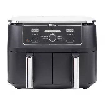 Fritadeira de ar quente Ninja AF400EU dupla 9,5 L autónoma 2470 W fritadeira de ar quente preta