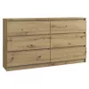 Cómoda Topeshop M6 140 ARTISAN carvalho 6 gavetas