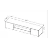 Cama Meble VIVA 180 móvel de TV, preto/preto brilhante + branco