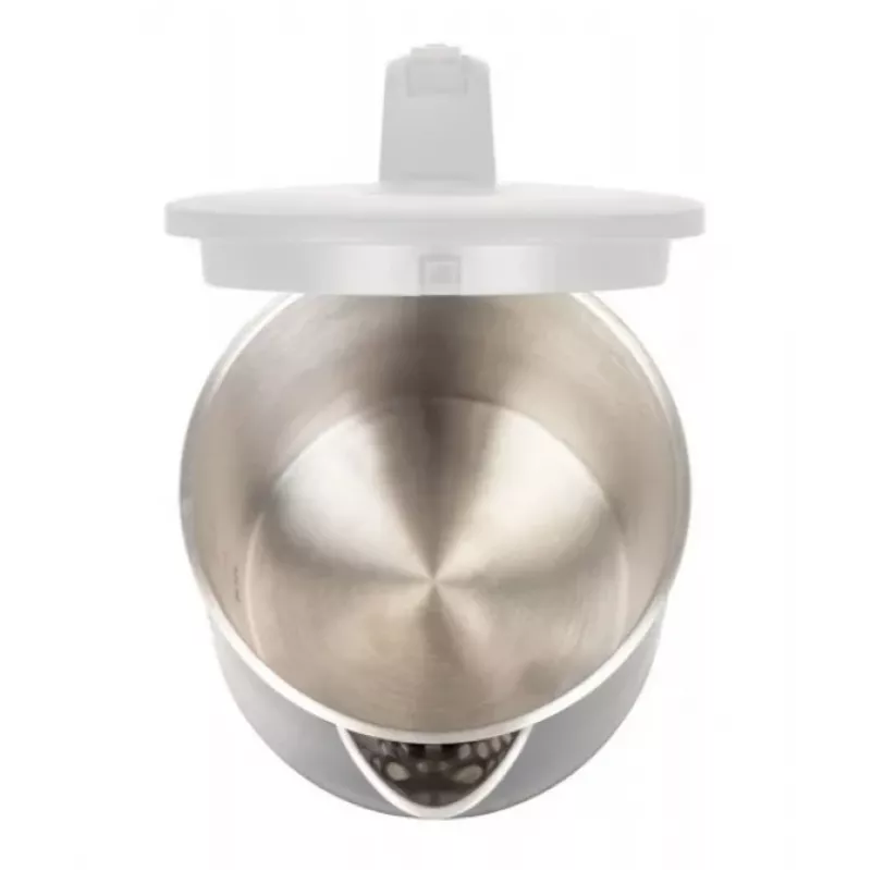 Chaleira elétrica MPM 1,7 L 2200 W caixa em aço inoxidável, botões, termostato regulável, bloqueio de segurança