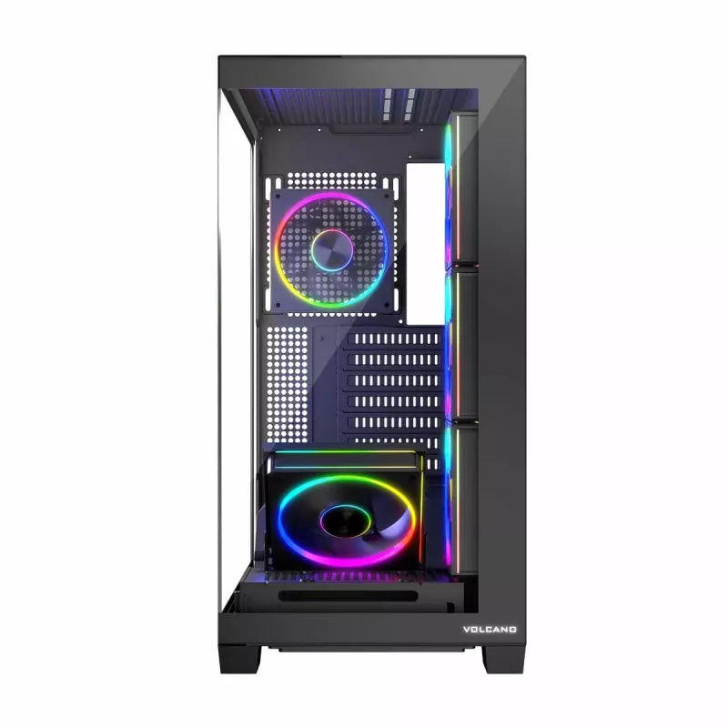 Caixa de PC MODECOM Volcano Stellar 5F ATX Midi Tower, vidro temperado, 5 ventoinhas pré-instaladas, USB‑C, suporta microATX/ATX, GPU máx. 420 mm, altura do cooler da CPU 175 mm