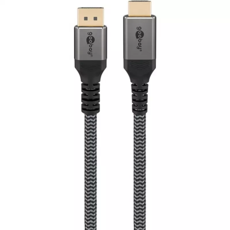 Goobay 65269 Adaptador de cabo de vídeo 2 m DisplayPort HDMI Cinzento (65269)