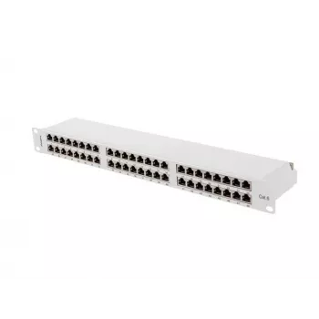 Patch panel LANBERG PPS6-1048-S 48 portas 1U 19 polegadas Cat6 FTP blindado