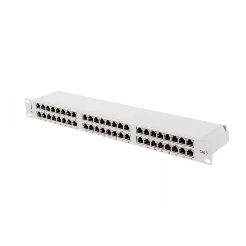 Patch panel LANBERG PPS6-1048-S 48 portas 1U 19 polegadas Cat6 FTP blindado