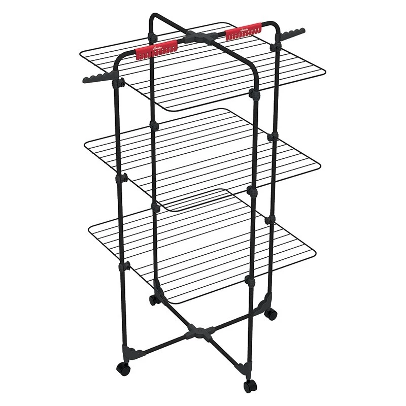 Estendal de parede VILEDA Mixer 3 Ultimate — aço, 30 m de área de secagem, dobrável, rodas, 131×93×71 cm