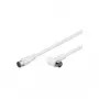 Wentronic Goobay Cabo de ligação SAT angular, F-Quick, 100% blindado, branco, 1,5 m – ficha F (Quick) ficha F (Quick) 90° (67347)