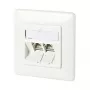 Tomadas METZ CONNECT BTR a rasar com módulos 180° - Tomada de ligação, encastrar - RJ-45 X 2 (130B11D21002-E)