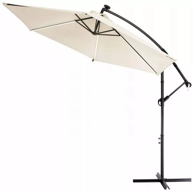 Guarda-sol Extralink L-0713 3 m de diâmetro, toldo bege, Modelo BLACK FOREST