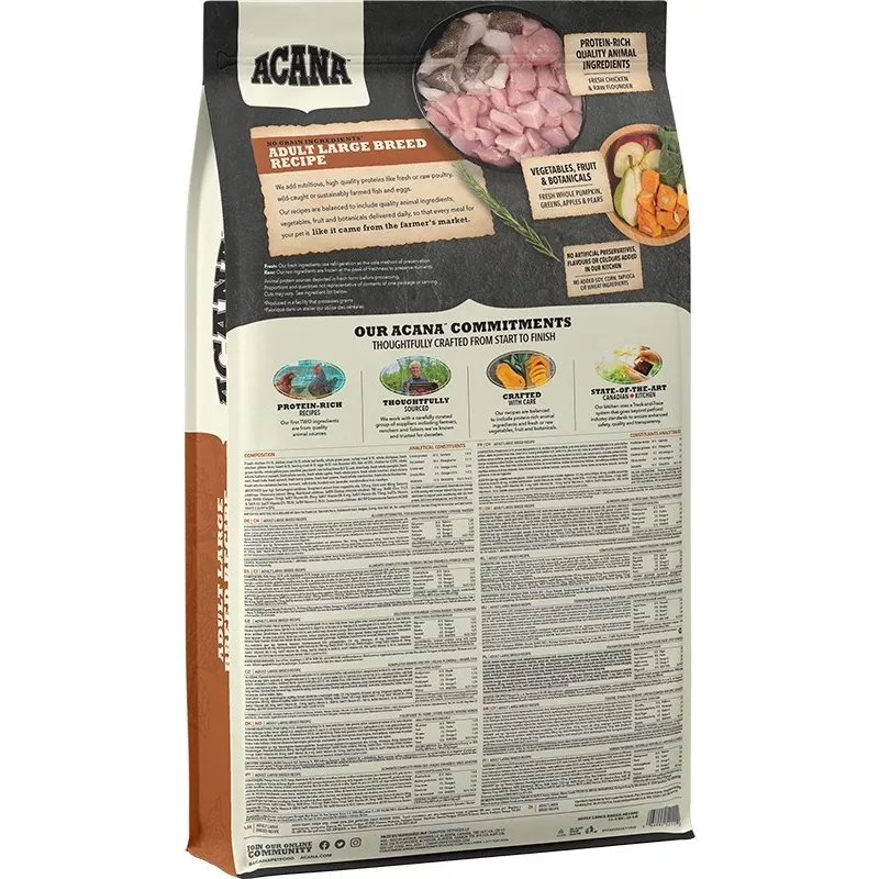 ACANA Dog Adult Large breed - Alimento seco para cães - 17 kg