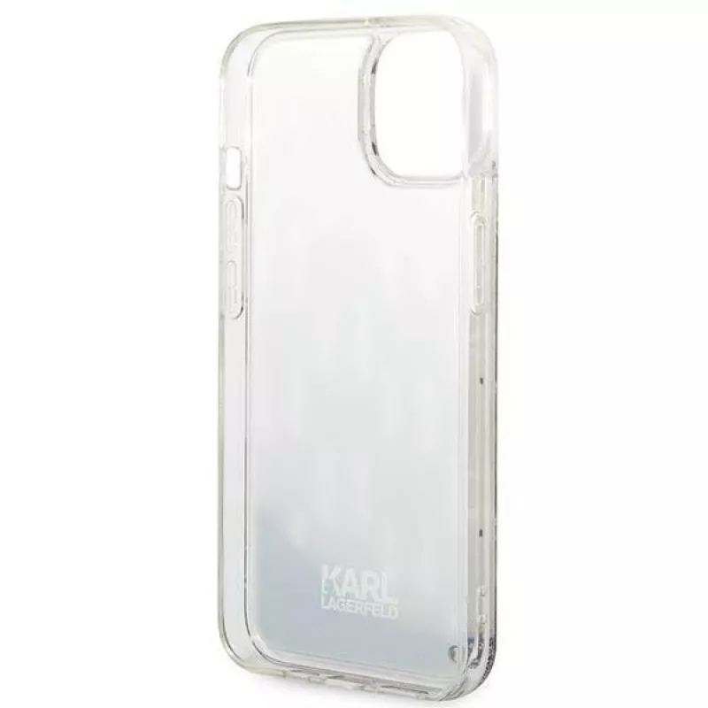 Karl Lagerfeld KLHCP14MLMNMS iPhone 14 Plus 6.7 Capa rígida prateado / prateado Liquid Glitter Monogram