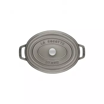 Cocotte oval em ferro fundido Staub 29 cm, cinzento grafite