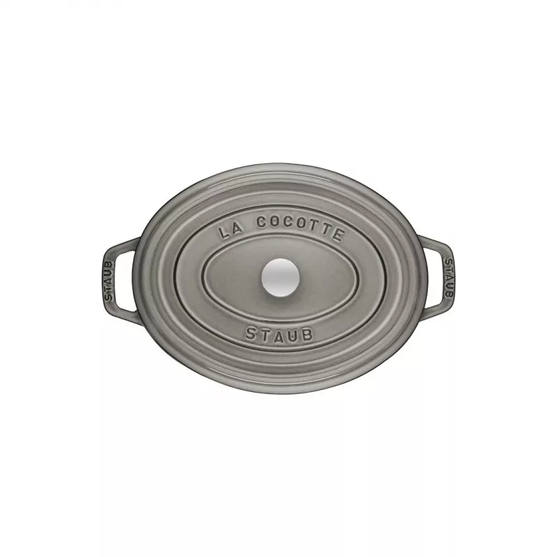Cocotte oval em ferro fundido Staub 29 cm, cinzento grafite