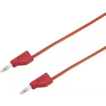 VOLTCRAFT Cabo de teste [ficha 4 mm - ficha 4 mm] 0,5 m vermelho MSB-300 (MSB-300-0.5-Rot)