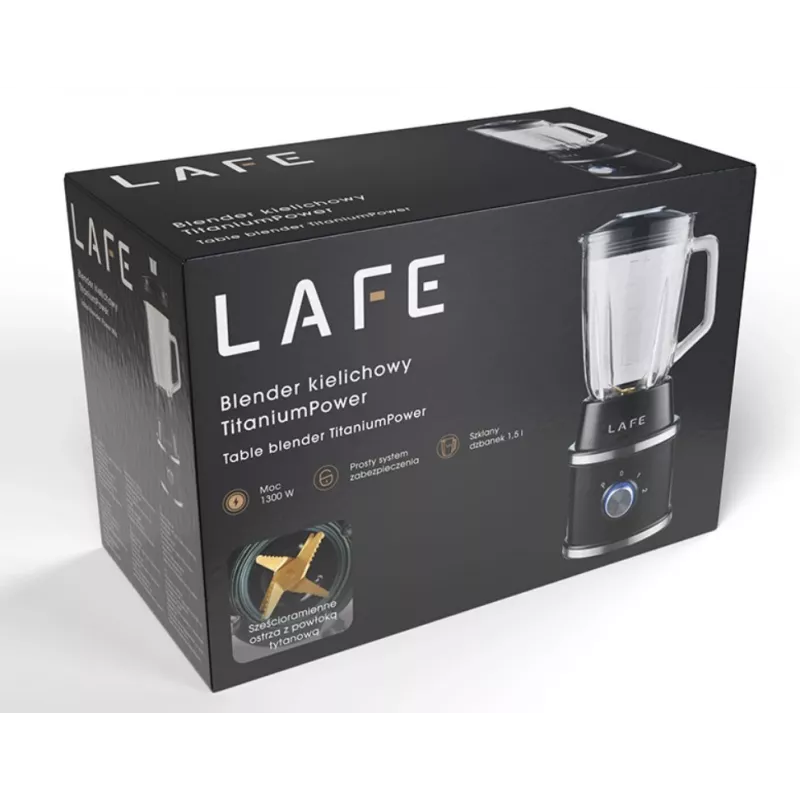 LAFE Batedeira TITANIUMPOWER 1300 W 1,5 L preta
