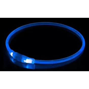 Coleira LED KABB azul para cães e gatos – recarregável, coleira de segurança ajustável com iluminação