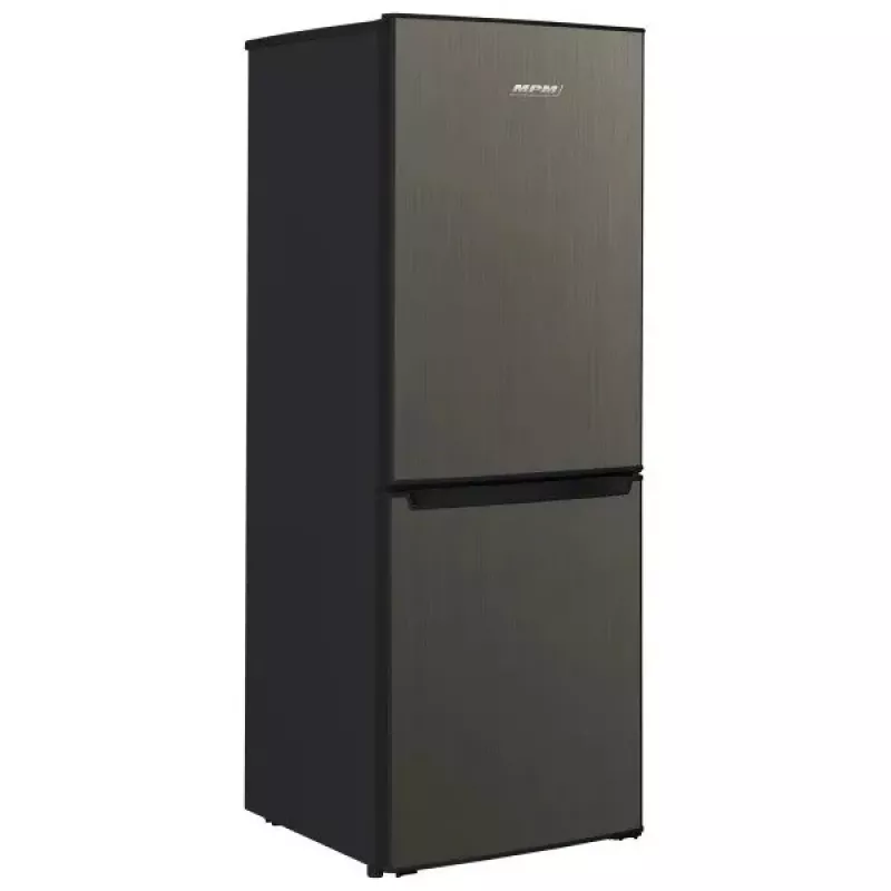 Combinado MPM MPM-215-KB-39/E — 215 l, congelador em baixo, Dark Inox, portas reversíveis, iluminação LED
