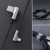 Cabo Nylon Oem CB-AL01 Preto USB Lightning 2m Fichas de 90 Graus C