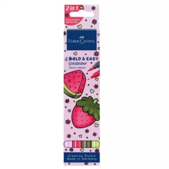 Conjunto de marcadores, Faber-Castell 164816 – 4 unidades, cores de tinta: verde, roxo, rosa, amarelo