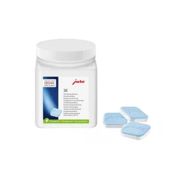 Pastilhas de descalcificação Jura Descaler 70751 para máquinas de café, 36 pastilhas em frasco de plástico