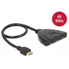 Comutador HDMI UHD Delock 3 x HDMI in > 1 x HDMI out 4K - comutador de vídeo/áudio - 3 x HDMI - desktop