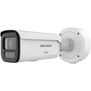 Câmara IP tipo bullet Hikvision Pro Series ColorVu 4 MP objetiva varifocal motorizada 2,8–12 mm, CMOS 1/1,8 polegadas, com fios, interior/exterior, branco