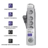 Proteção contra sobretensões Qoltec 50270 cinzento 5 tomadas AC 230V