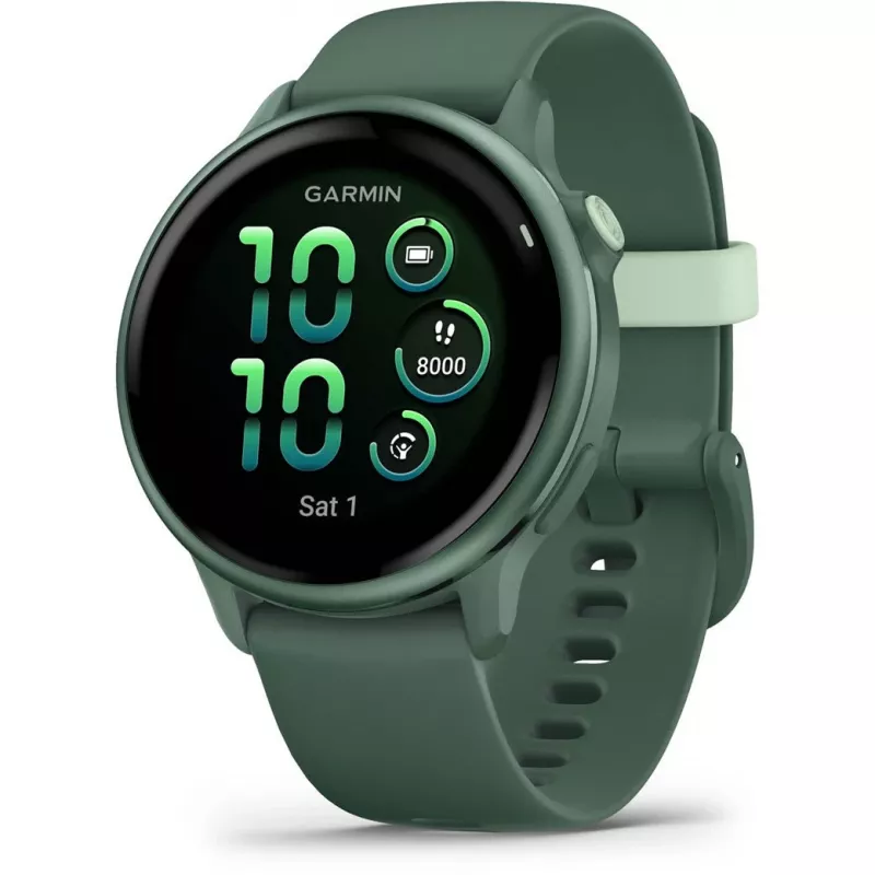 Smartwatch GARMIN vívoactive 6 – relógio desportivo, caixa de alumínio/polímero de 42 mm, AMOLED 1,2 polegadas, GPS, 5 ATM, HR ótico, SpO2, 8 GB, verde