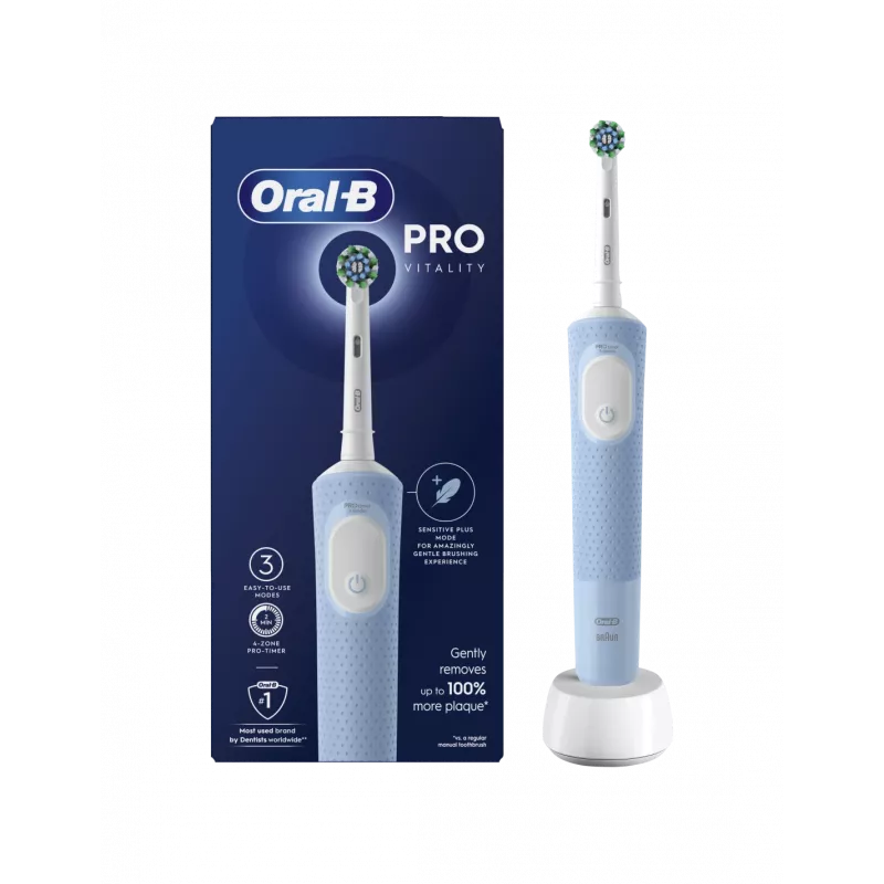 Oral-B | Vitality Pro Escova de dentes elétrica recarregável Para adultos Número de cabeças de escova incluídas 1 Número de modos de escovagem 3 Azul