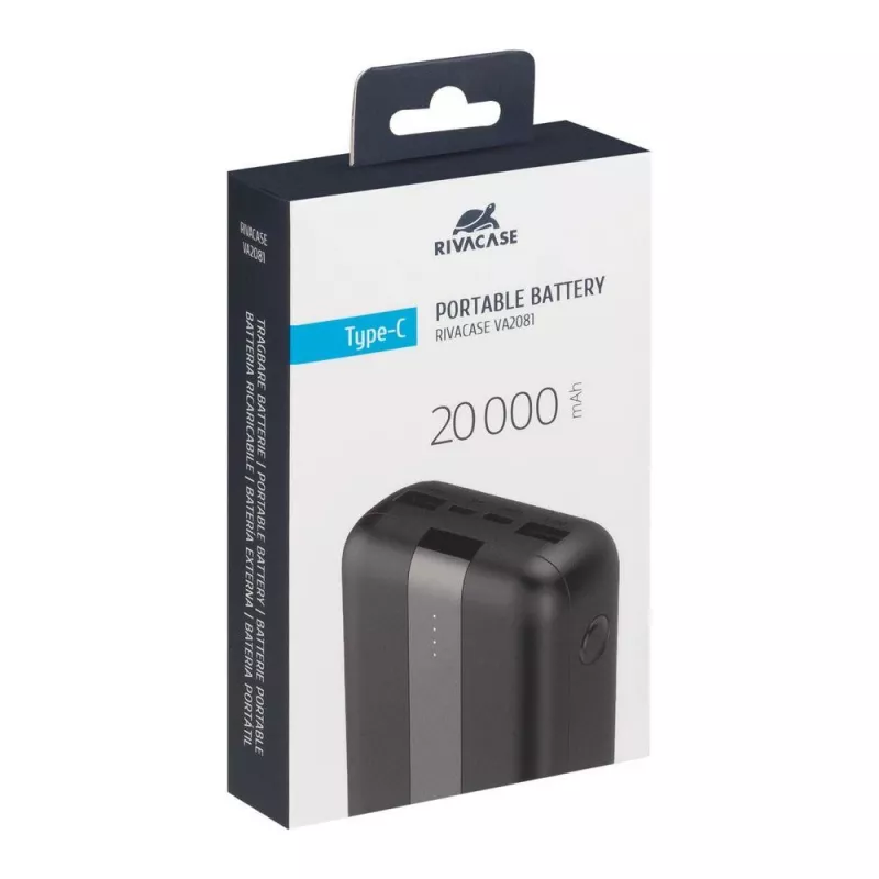 Power bank USB 20000MAH/VA2081 preto Rivacase