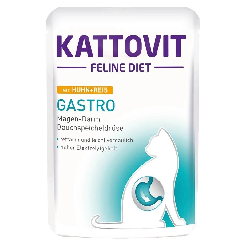 KATTOVIT Feline Diet Gastro - Alimento húmido para gatos - 12 x 85g