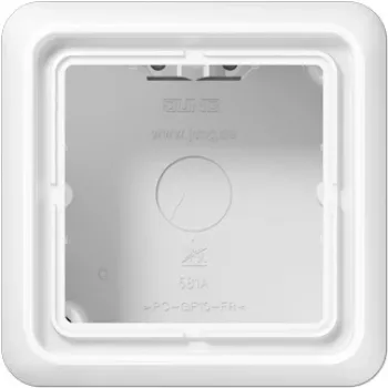 Tomada de parede JUNG CD 581 A WW, branca, caixa de duroplasto, 85×85×47 mm