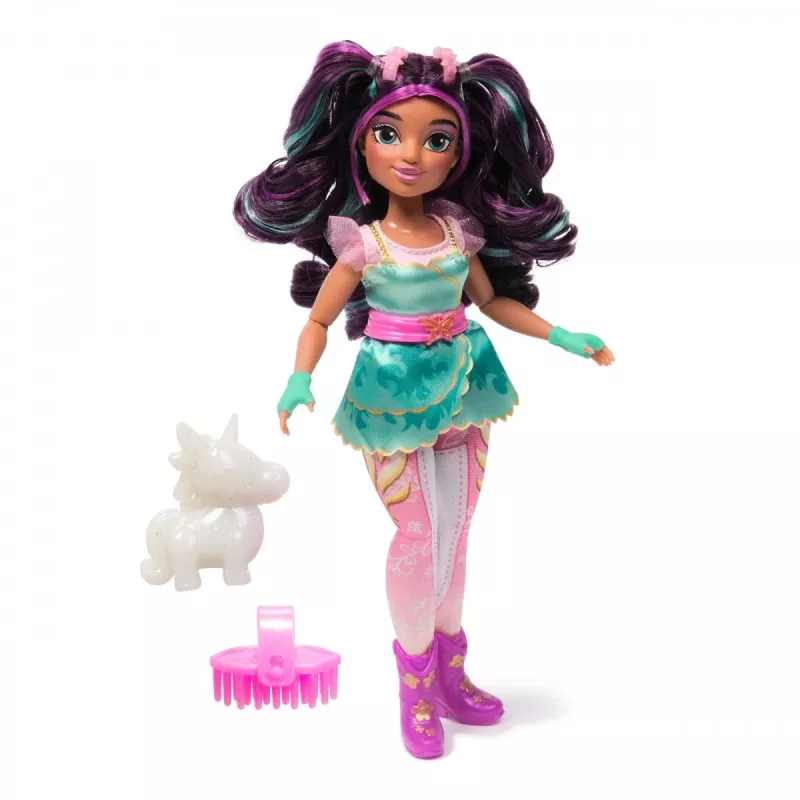 Boneca de moda Spinmaster Unicorn Academy Ava modelo 6072649 – boneca de moda com roupa temática e acessórios